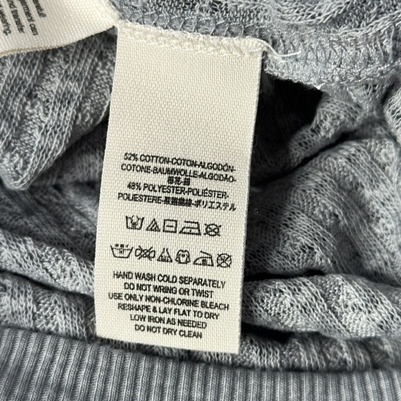 We The Free | Free People Grey Waffle Knit V Neck Long Sleeve Shirt - Picture 6 of 6